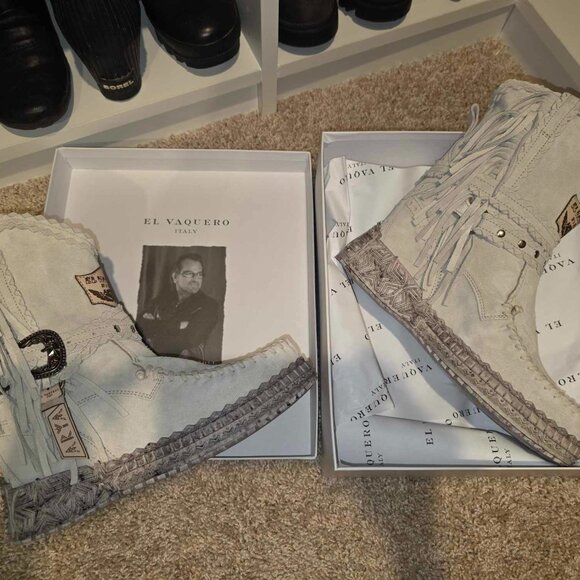 EL VAQUERO Arya Silverstone Ghost Wedge Moccasin Boots - Picture 11 of 16